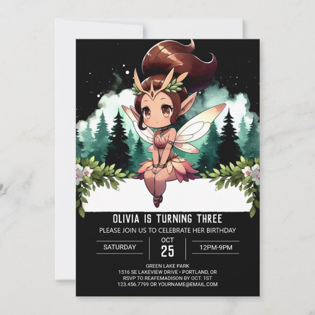 Invitation Pastel Whimsy Fairy Anniversaire (Devant)