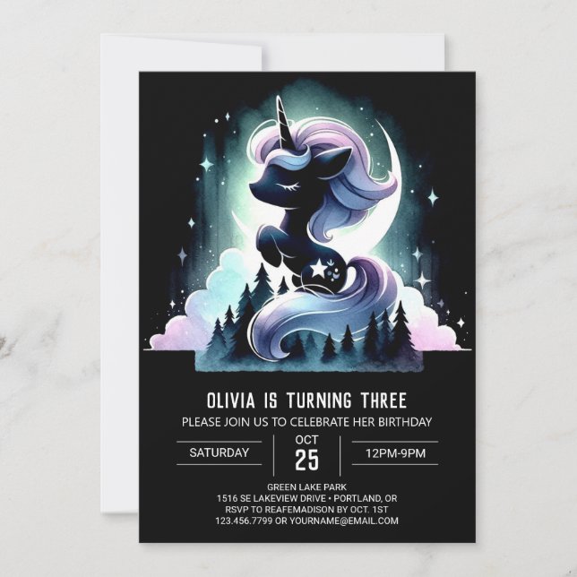 Invitation Pastel Whimsy Horse Birthday (Devant)