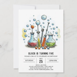 Invitation Pastel Whimsy Laboratoire Chimie Anniversaire