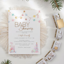 Pastel Winter Wonderland Baby shower neutre