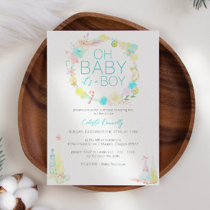 Invitation Pastel Winter Wonderland Oh Baby Boy Show