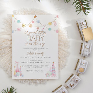 Invitation Pastel Winter Wonderland Sweet Little Baby shower