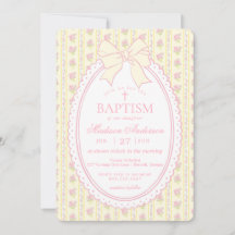 Pastel Yellow Vintage Fancy Floral Baptism