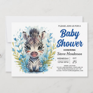 Invitation Pastel Zebra Safari Baby shower surprise