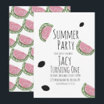 Invitation Pastèque Anniversaire Aquarelle Été Graines<br><div class="desc">Cartes d'invitation Aquarelle Pastèque</div>
