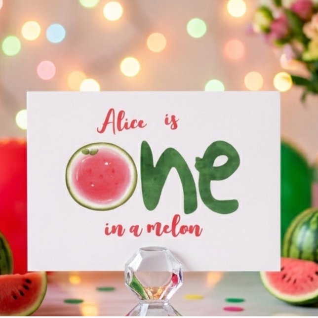 Invitation Pastèque un dans un melon premier Anniversaire (Créateur téléchargé)