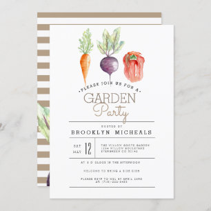 Invitation Patch Veggie   Watercolor Garden Party