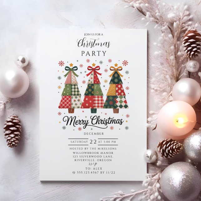 Invitation Patchwork Noël (Créateur téléchargé)