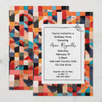 Patchwork Quilt Motif Avec Aiguille Anniversaire F