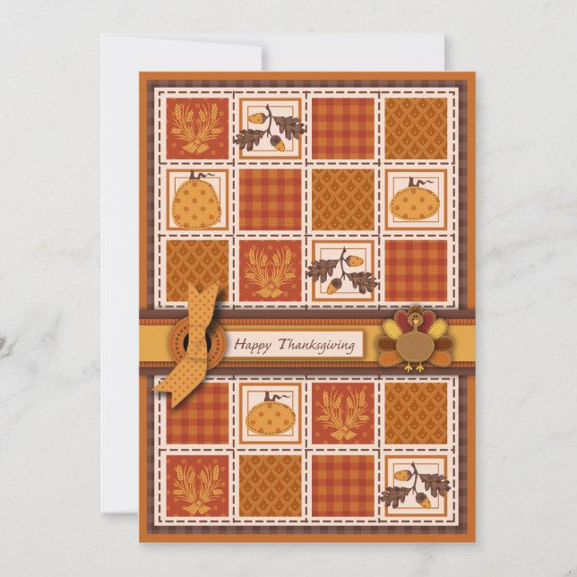 Invitation Patchwork Quilted look Thanksgiving (Devant)
