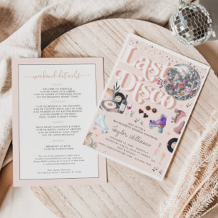 Invitation Patinage à rouleaux Disco Rose   Bachelorette