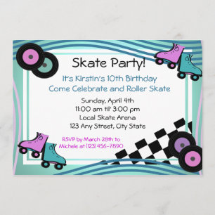 Invitation Patinage à rouleaux Rock N'Roller