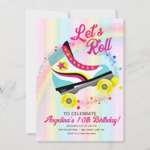Invitation Patinage à rouleaux super Anniversaire