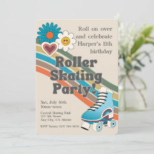 Invitation Patinage à rouleaux super fête d'anniversaire