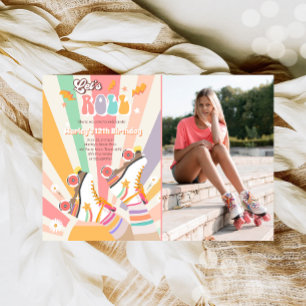 Invitation Patinage à roulettes Retro fête d'anniversaire Sup