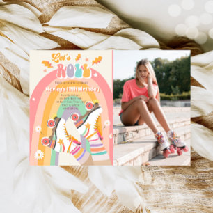 Invitation Patinage à roulettes Retro fête d'anniversaire Sup