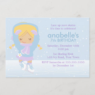 Invitation Patinage artistique mignonne Anniversaire