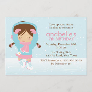 Invitation Patinage artistique mignonne Anniversaire
