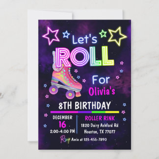 Invitation Patinage d'anniversaire Invitation, Roller Skate