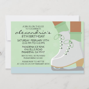 Invitation Patinage de la peau foncée de la Mint Green Dentel