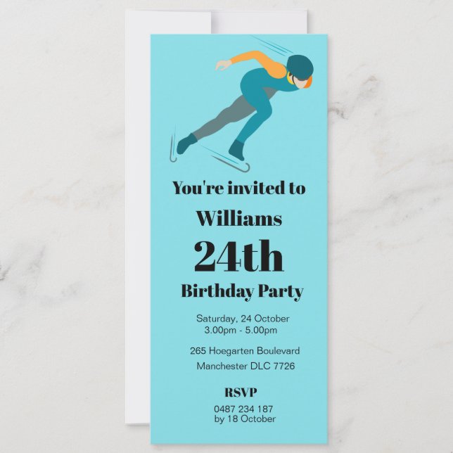 Invitation Patinage de vitesse (Devant)