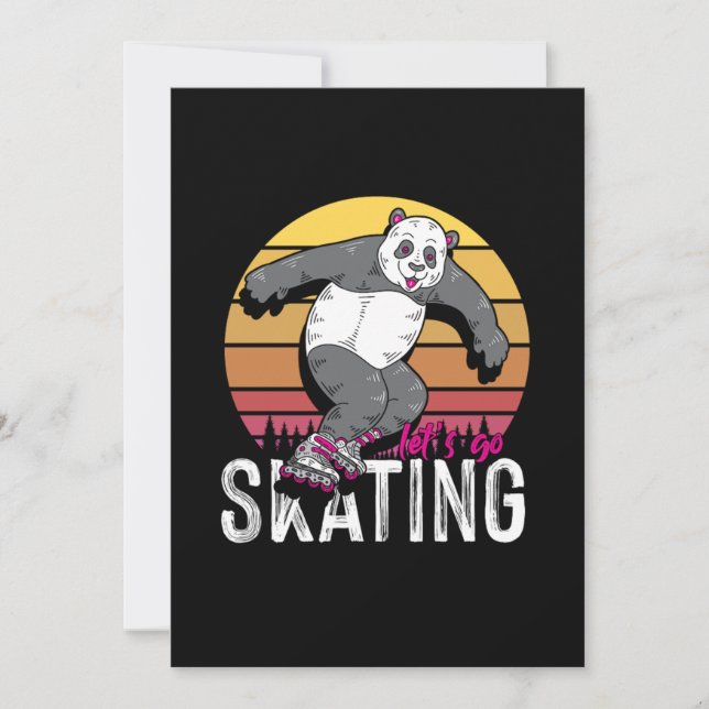 Invitation Patinage Panda Patinage Inline Rollerblading (Devant)