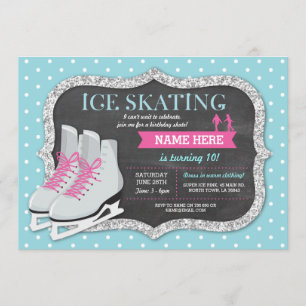 Invitation Patinage sur glace Anniversaire de fête de patin I