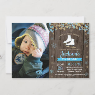 Invitation Patinage sur glace Anniversaire de la fête Patinag