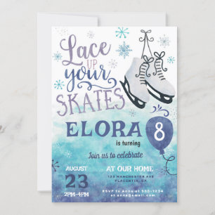 Invitation Patinage sur glace Anniversaire Fête Garçon Fille