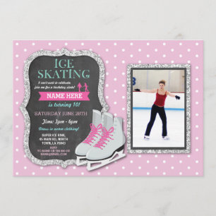 Invitation Patinage sur glace Anniversaire Fête Patinage en r