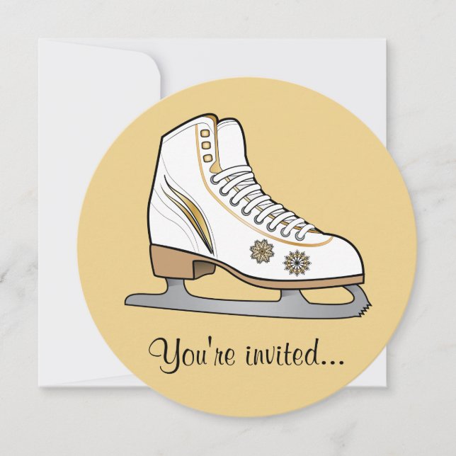 Invitation Patinage sur glace fête d'anniversaire (Devant)