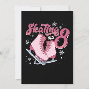 Invitation Patinage sur glace fille 8 ans anniversaire 8 ans