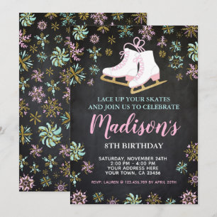 Invitation Patinage sur glace, Merveilleux monde d'hiver, Tab