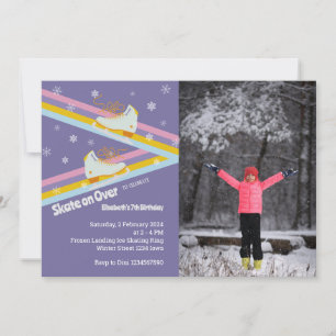 Invitation Patinage sur glace Retro Anniversaire Photo