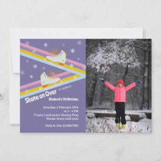 Invitation Patinage sur glace Retro Anniversaire Photo
