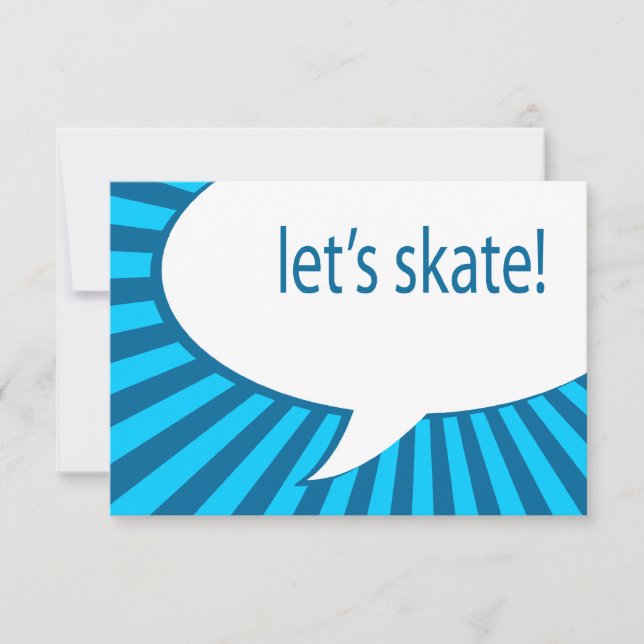 Invitation patinons ! bulle d'expression de dessins animés (Devant)