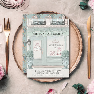Invitation pâtisserie Paris Vert Anniversaire