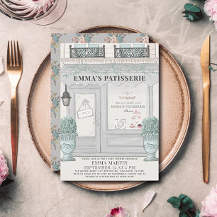 Invitation pâtisserie pâtisserie Paris Baby shower gris