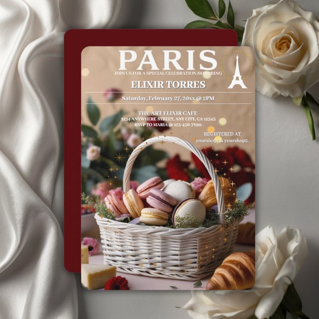 Invitation Pâtisseries de Paris Macarons Magazine Thème (Créateur téléchargé)