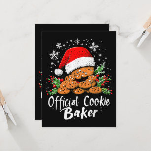 Invitation Pâtissier officiel de biscuits drôle de Noël