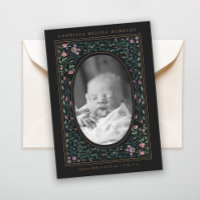 Patrimoine Floral Frame Ovale Photo Noir Naissance
