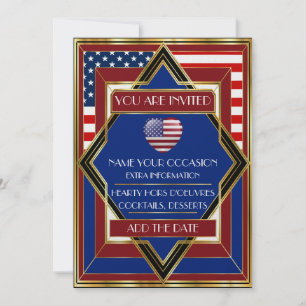 Invitation Patriotic Deco USA