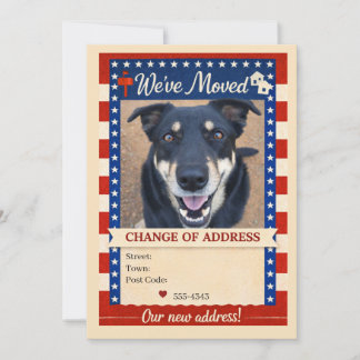 Invitation Patriotic Dog Change of Address Card