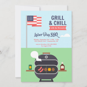 Invitation Patriotic Grill and Chill