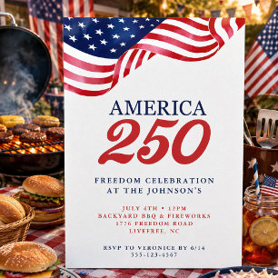 Invitation patriotique America 250 BBQ du 4 juil