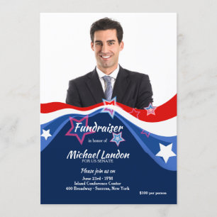 Invitation patriotique de photo de collecteur de