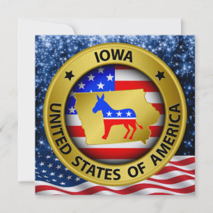 Invitation patriotique démocrate de l'Iowa - srf