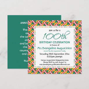 Invitation Patriotique GRENADA personnalisable TOUT ÂGE Anniv