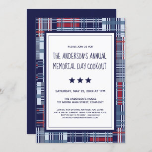 Invitation Patriotique, Memorial Day, Summer, Cookout Invitat