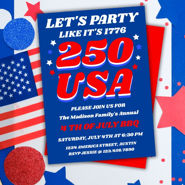 Invitation patriotique pour une fête comme en 1776 (Créateur téléchargé)